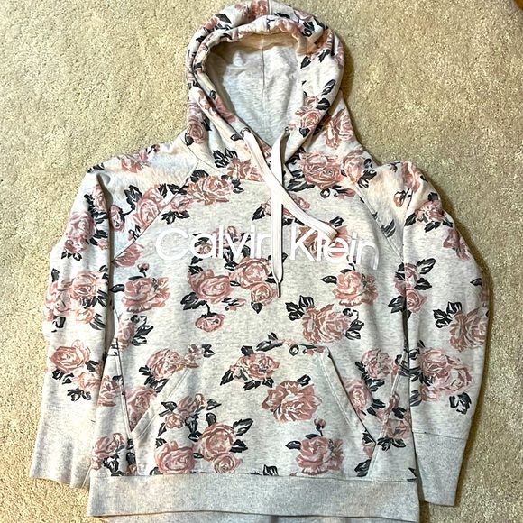 Calvin Klein Tops - Calvin Klein floral rose hoody hoodie